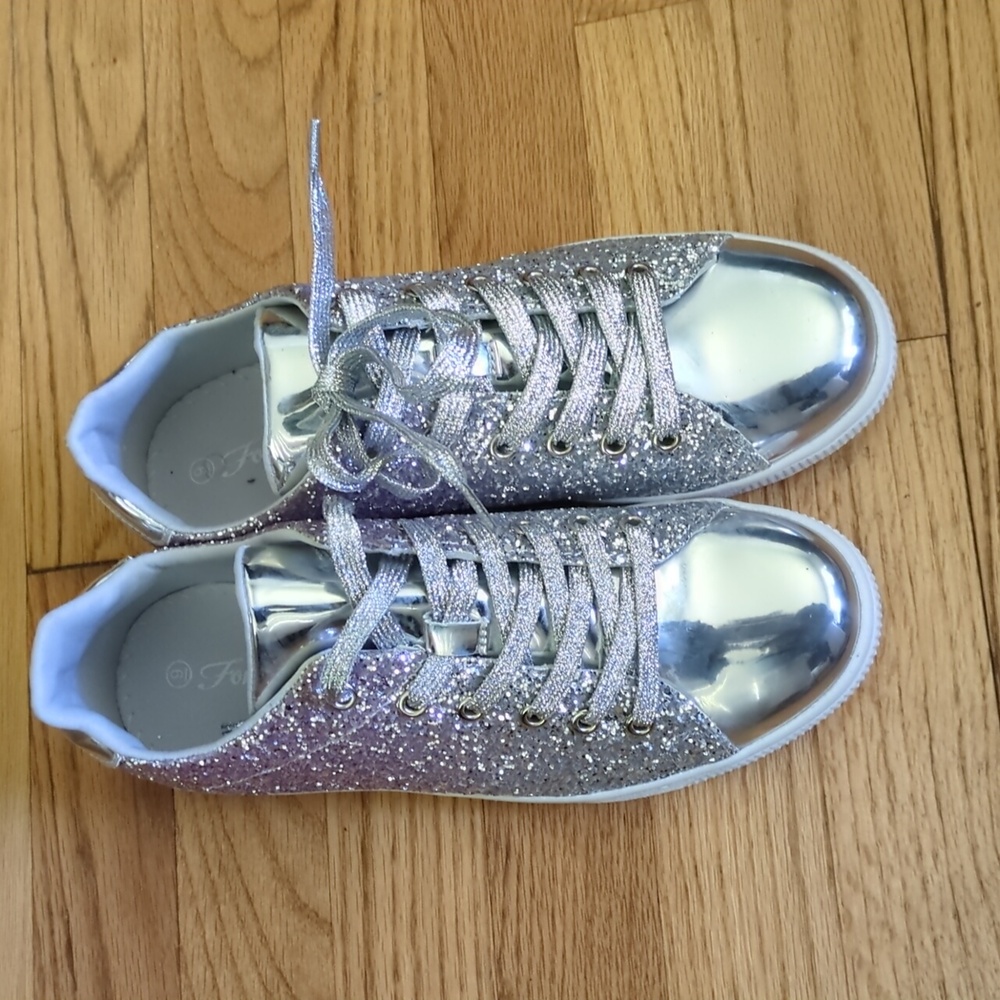 Silver Glitter Shoes
